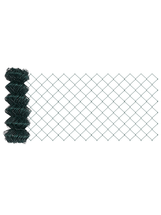 Oplocení z řetězové vazby s 10 u sloupky zelené 0.4x10 m ocel