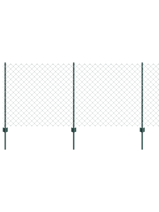 Řetězový plot s 10 u sloupky zelený 1x10 m ocel