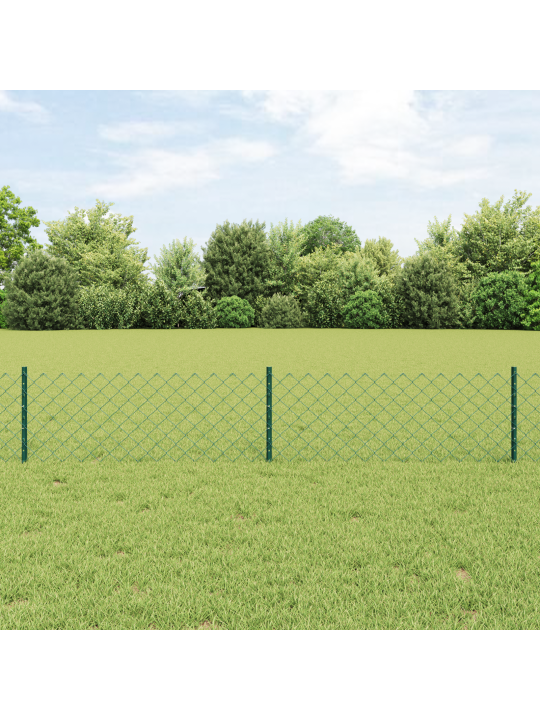 Žebrovaný plot s 22 u sloupy zelený 0.4x25 m ocel