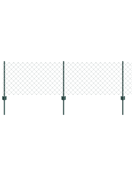 Řetězový plot s 22 u sloupky zelený 0,6x25 m ocel