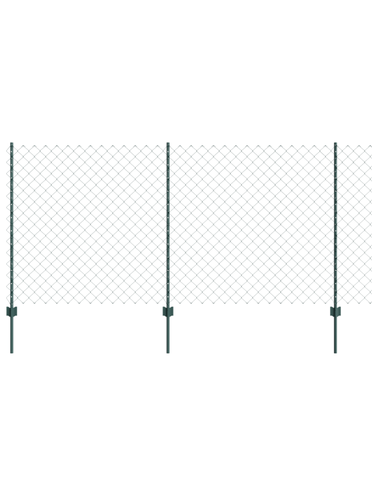 Oplocení z řetězového pletiva s 22 u sloupky zelené 1,2x25 m ocel