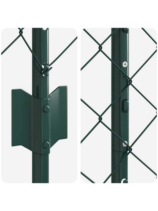 Plot z řetězových odkazů s 22 u sloupky zelená 1,6x25 m ocel
