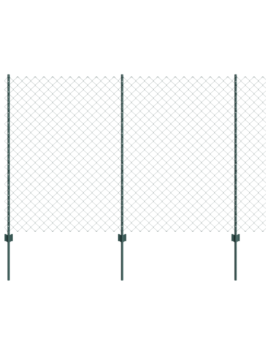 Plot z řetězových odkazů s 22 u sloupky zelená 1,6x25 m ocel