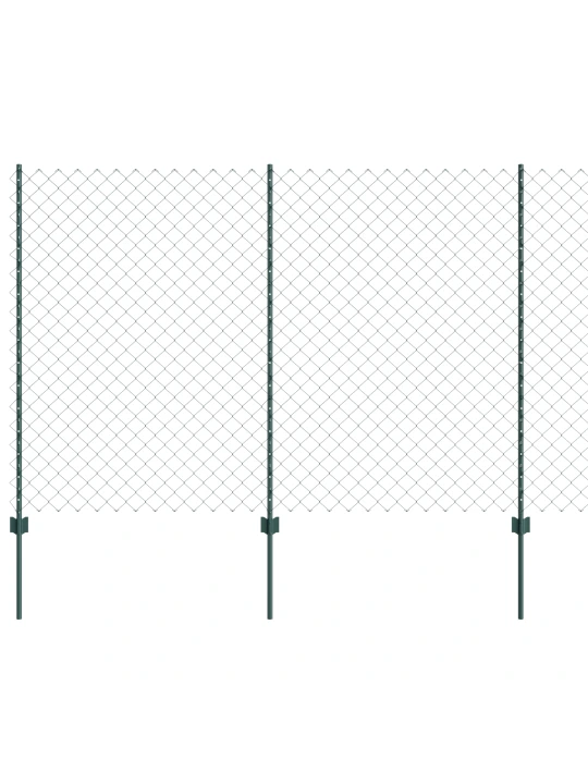 Plot z řetězových odkazů s 22 u sloupky zelená 1,6x25 m ocel