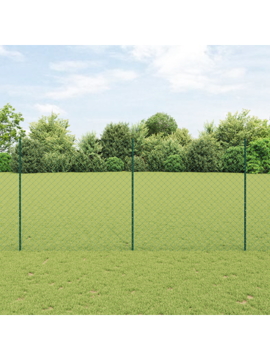Plot z řetězových odkazů s 22 u sloupky zelená 1,6x25 m ocel