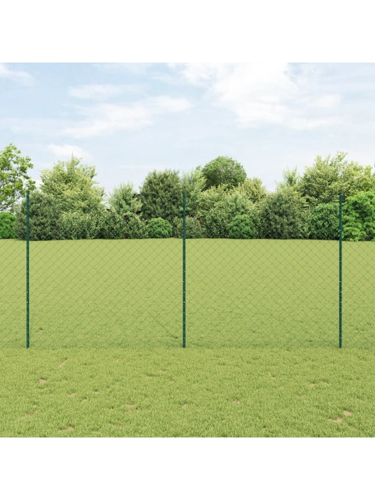 Plot z řetězových odkazů s 22 u sloupky zelená 1,6x25 m ocel