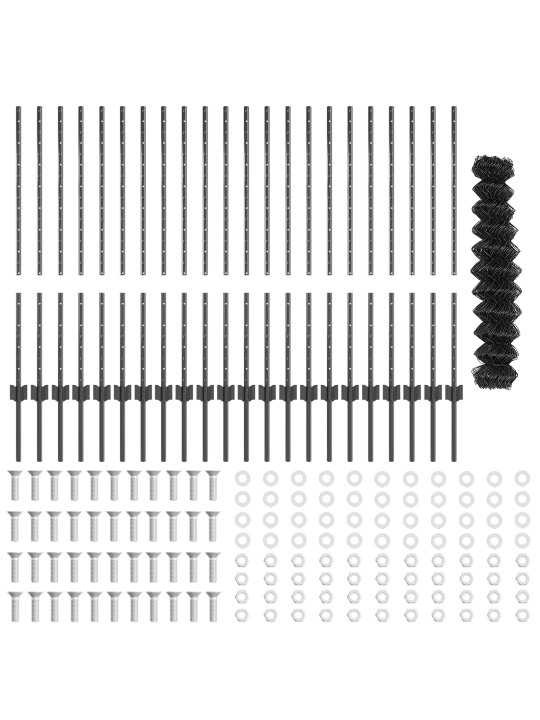 Pletivový plot s 44 u sloupky šedý 1x25 m ocel