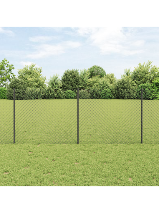Pletivový plot s 44 u sloupky šedý 1x25 m ocel