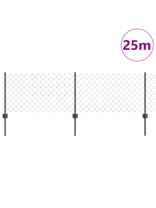 Pletivo s 22 u sloupky šedá 0,6x25 m ocel