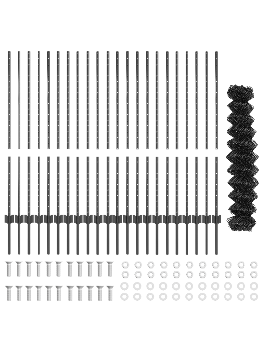 Řetězový plot s 44 u sloupky šedý 1,2x25 m ocel