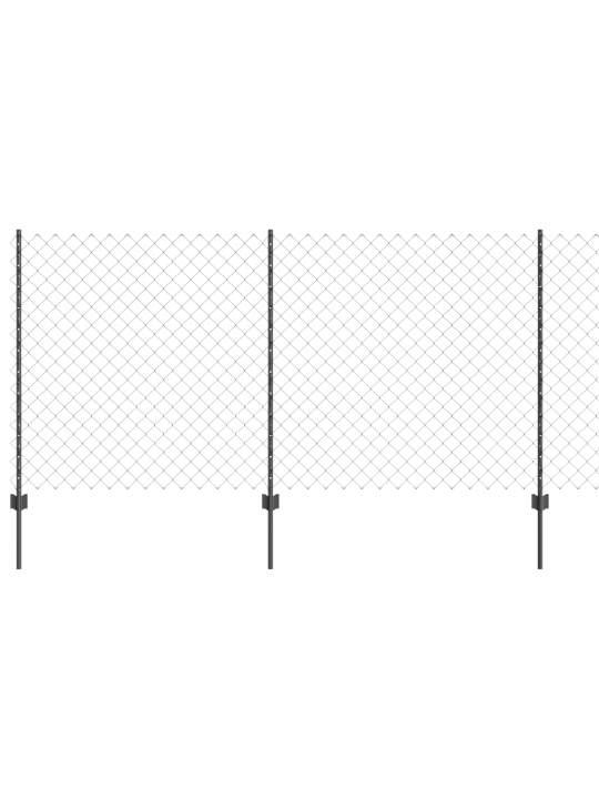 Řetězový plot s 44 u sloupky šedý 1,2x25 m ocel