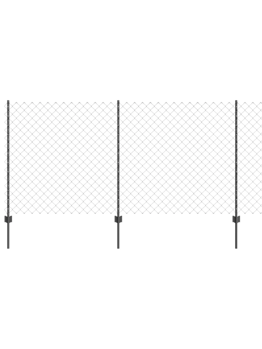 Řetězový plot s 44 u sloupky šedý 1,2x25 m ocel