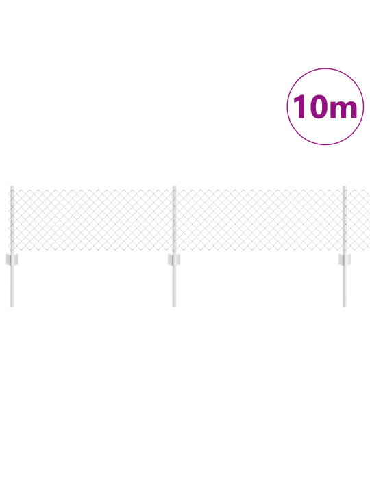 Plot s 10 u sloupky stříbrný 0.4x10 m ocel