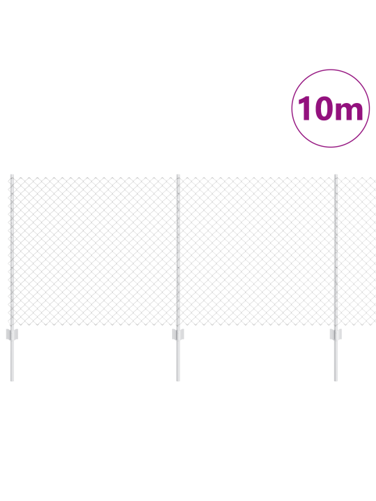 Plot s řetězovým spojením se 20 u sloupky stříbrný 1x10 m ocel