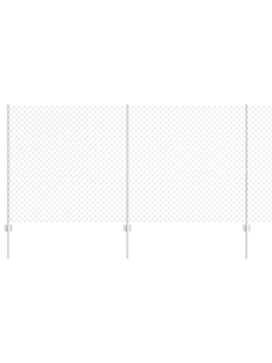Oplocení z řetězových odkazů s 20 u sloupky stříbrné 1,2x10 m ocel