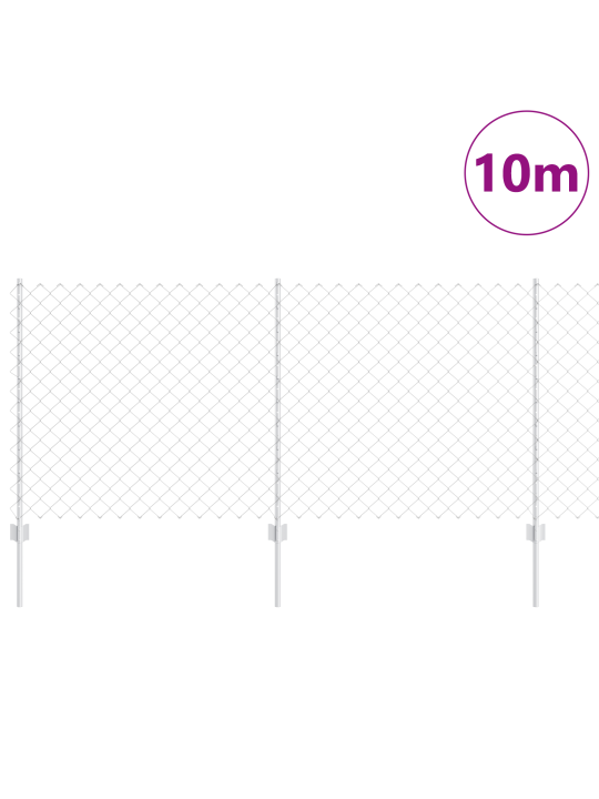 Plot s u sloupky stříbrná 1x10 m ocel