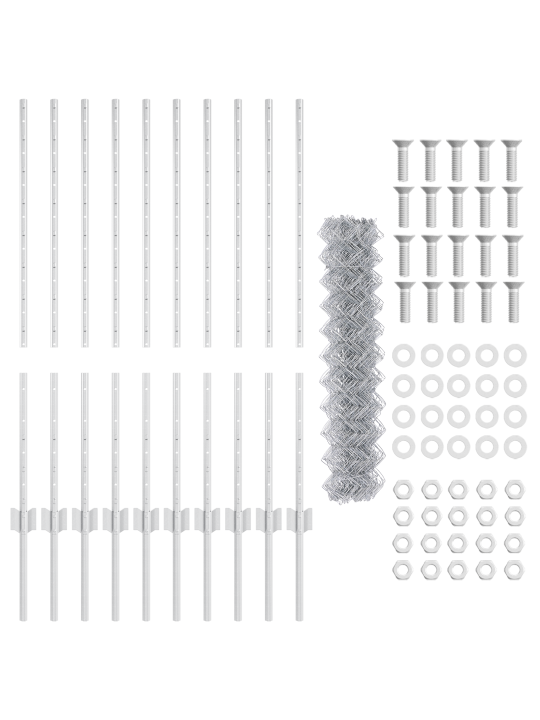 Plot s u sloupky stříbrná 1x10 m ocel