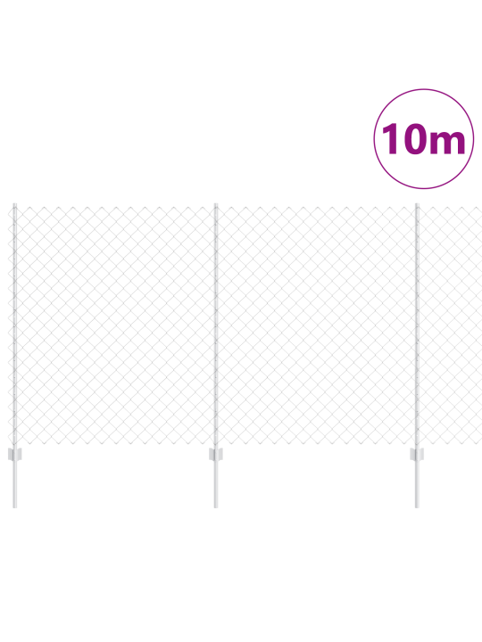 Pletivový plot s 20 u čepy stříbrný 1.4x10 m ocel