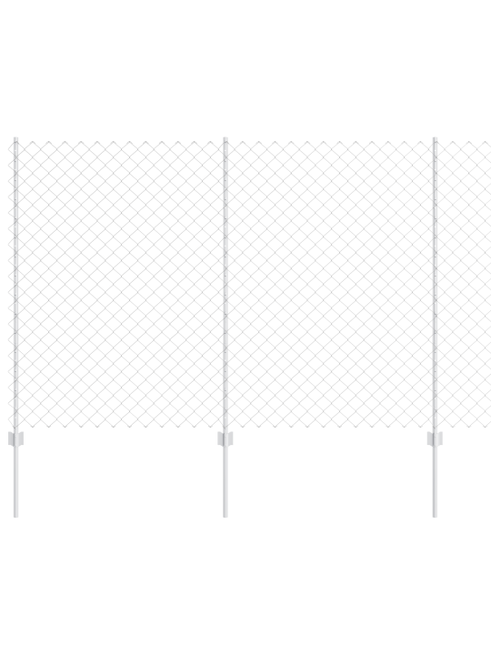 Řetězový plot s 20 u sloupky stříbrný 1,6x10 m ocel