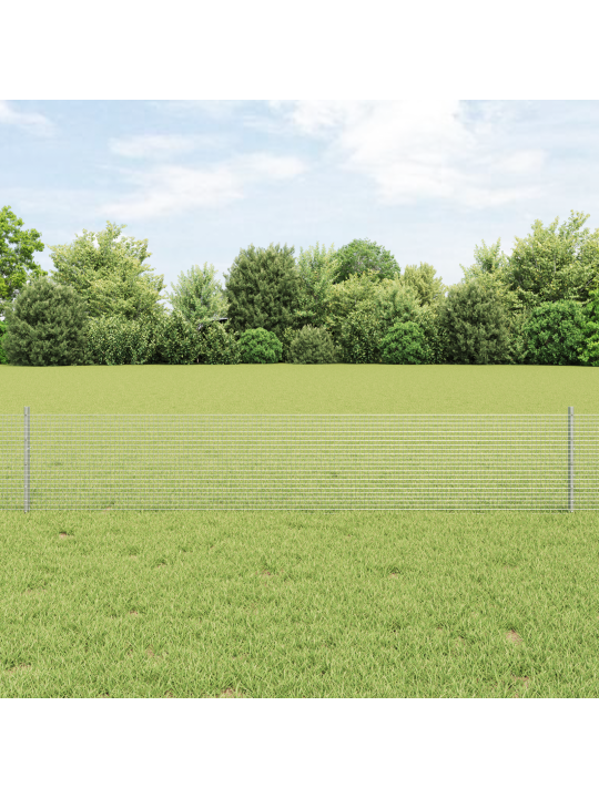 Svařovaný drátěný plot s 5 sloupy stříbrný 0,4x10 m ocel
