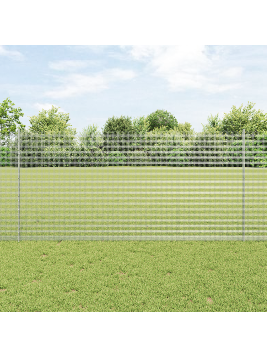Svařené drátěné oplocení se 10 u sloupky stříbrné 1.2x10 m ocel