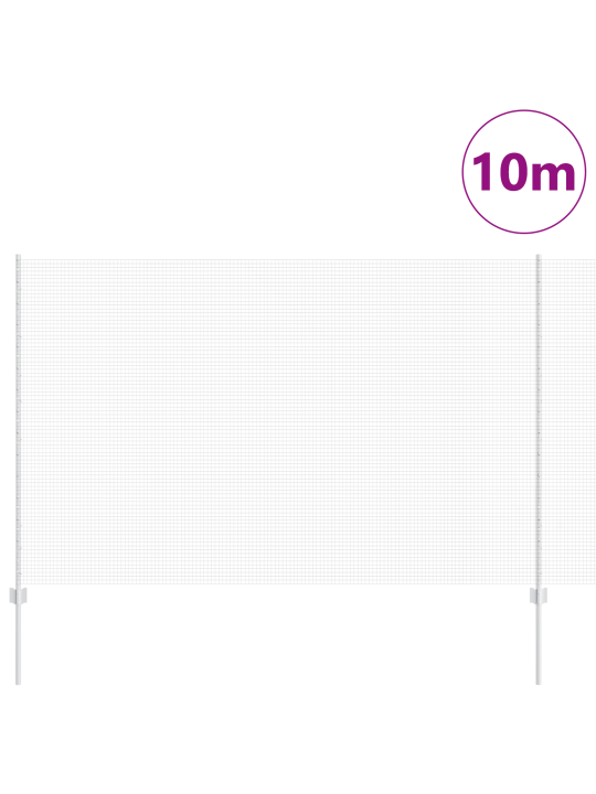 Svářený drátěný plot se 10 u sloupky stříbrná 1.6x10 m ocel