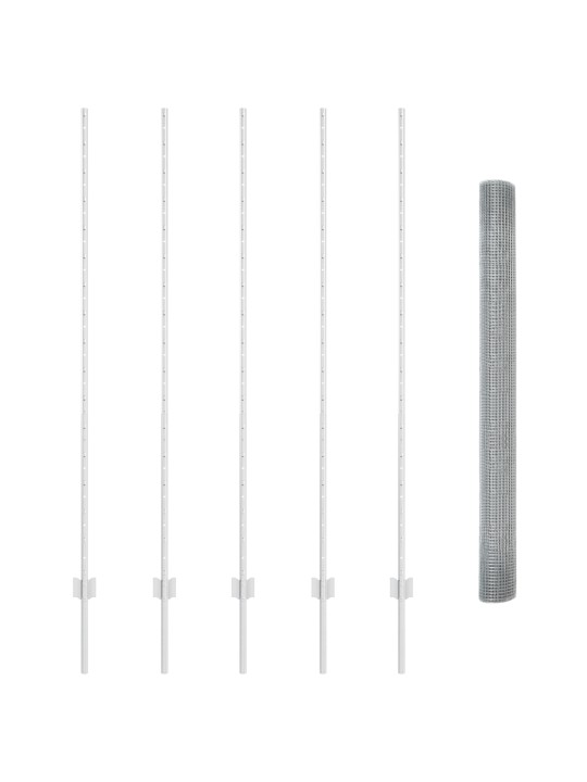 Svářený drátěný plot se 10 u sloupky stříbrná 1.6x10 m ocel