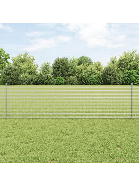 Svařovaný drátěný plot s 11 u sloupky stříbrný 0.6x25 m ocel