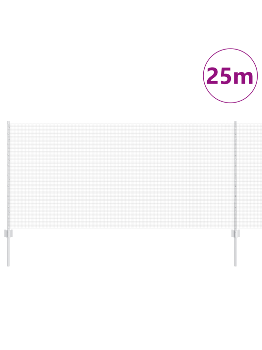 Svařovaný drátěný plot s 22 u sloupky stříbrný 1x25 m ocel