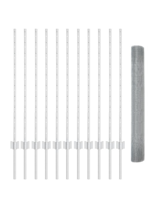 Svařovaná drátěná síť s 22 u sloupky stříbrná 1x25 m ocel