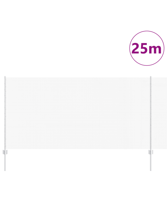Svařovaný drátěný plot se 22 u sloupky, stříbrný 1.2x25 m ocel