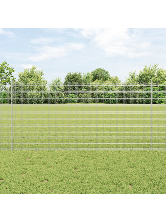Svařované drátěné oplocení s 22 u sloupky stříbrné 1,2x25 m ocel
