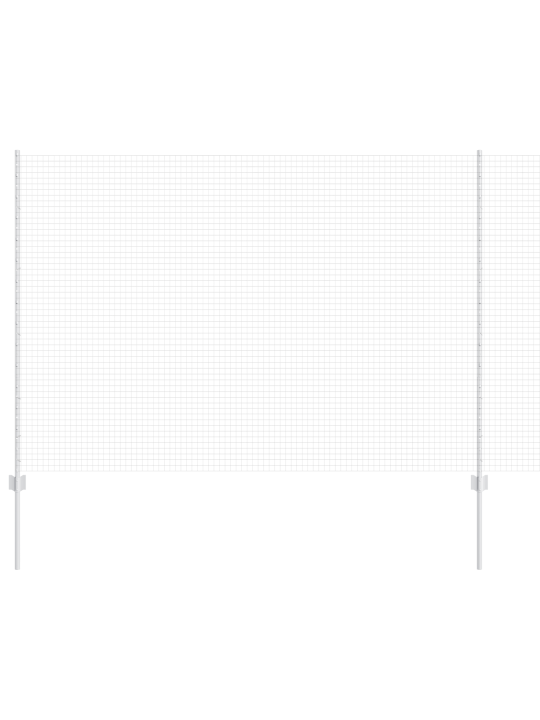 Svařovaný drátěný plot s 22 u sloupky stříbrný 1.6x25 m ocel