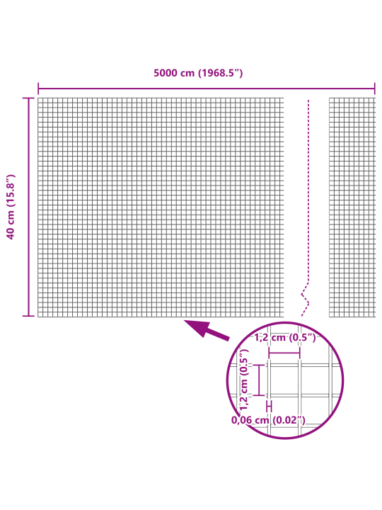 Svařený drátěný plot s 22 u sloupky stříbrná 0.4x50 m ocel