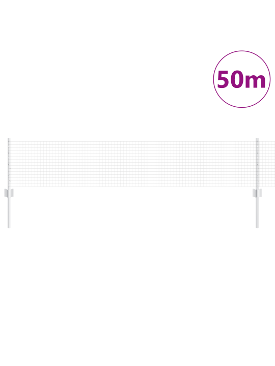 Svařované pletivo s 22 u sloupky stříbrné 0.4x50 m ocel