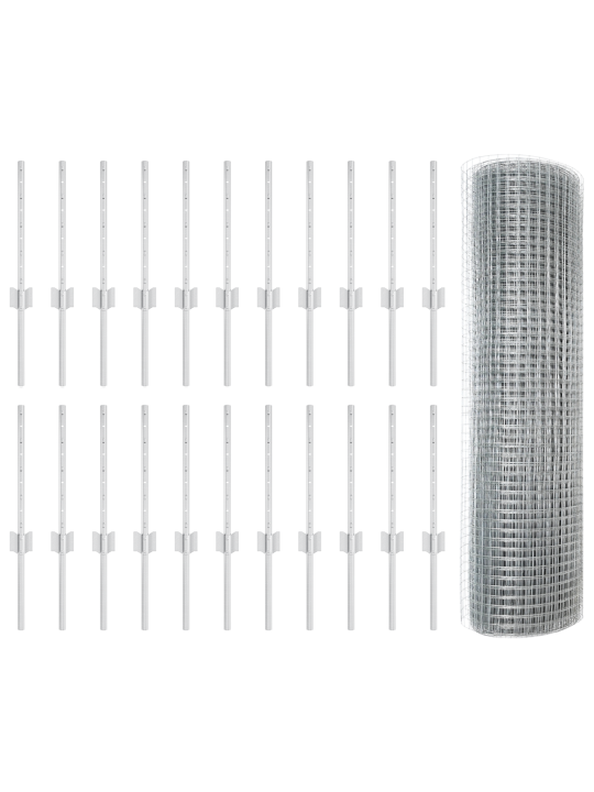Svařované pletivo s 22 u sloupky stříbrné 0.4x50 m ocel