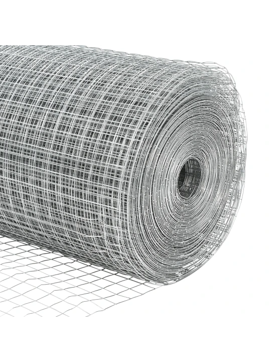 Svařovaný drátěný plot s 22 u sloupky stříbrný 0.8x50 m ocel