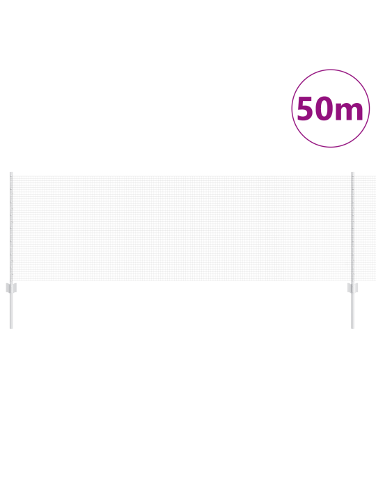 Svařovaný drátěný plot s 22 u sloupky stříbrný 0.8x50 m ocel