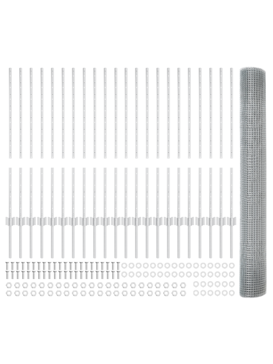 Pletivo s vyšším drátem se 44 u sloupky stříbrné 1x50 m ocel