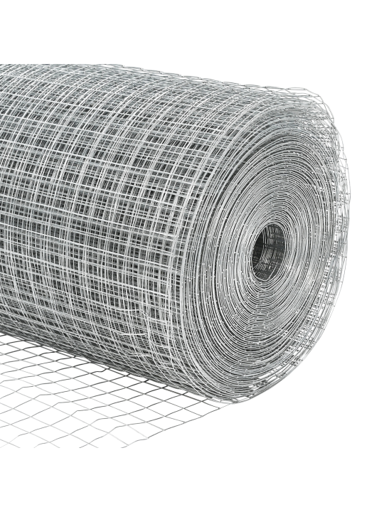 Svařovaný drátěný plot s 44 u sloupky, stříbrný, 1 x 50 m, ocel