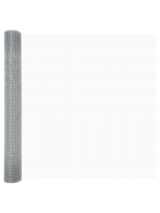 Svařovaný drátěný plot s 44 u sloupky, stříbrný, 1 x 50 m, ocel