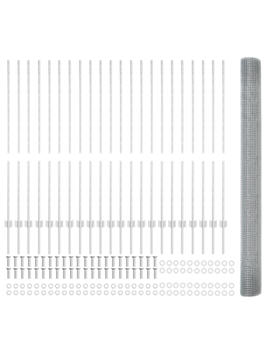 Svařovaná drátěná oplocení s 44 u sloupky stříbrná 1.4x50 m ocel