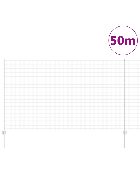 Svařovaný drátěný plot s 44 u sloupky stříbrný 1.4x50 m ocel