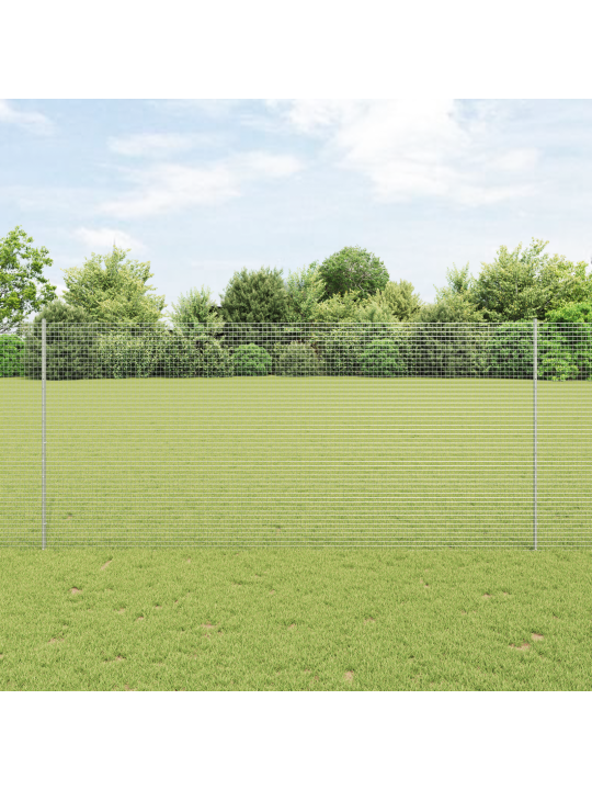 Svařovaný drátěný plot s 44 u sloupky stříbrný 1.4x50 m ocel