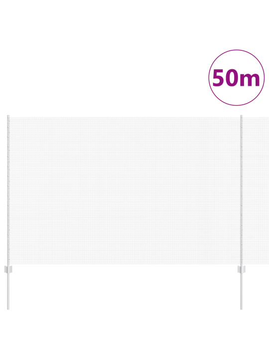 Svařovaný drátěný plot s 44 u sloupky stříbrný 1,5x50 m ocel