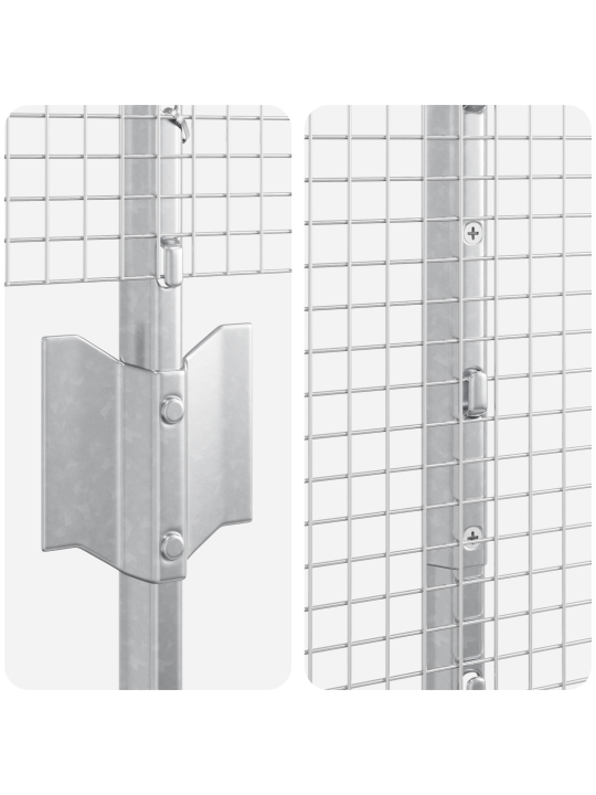 Svařovaná brána s 20 u sloupky stříbrná 1.5x50 m ocel