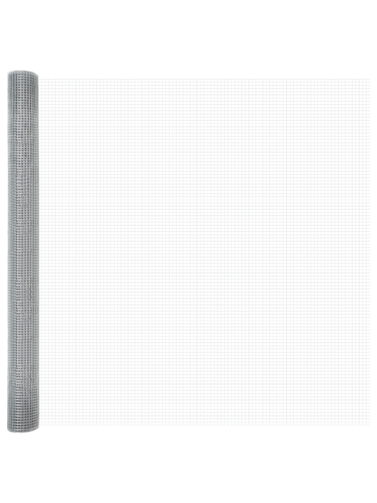 Svařovaný drátěný plot s 44 sloupky u stříbrný 1.6x50 m ocel