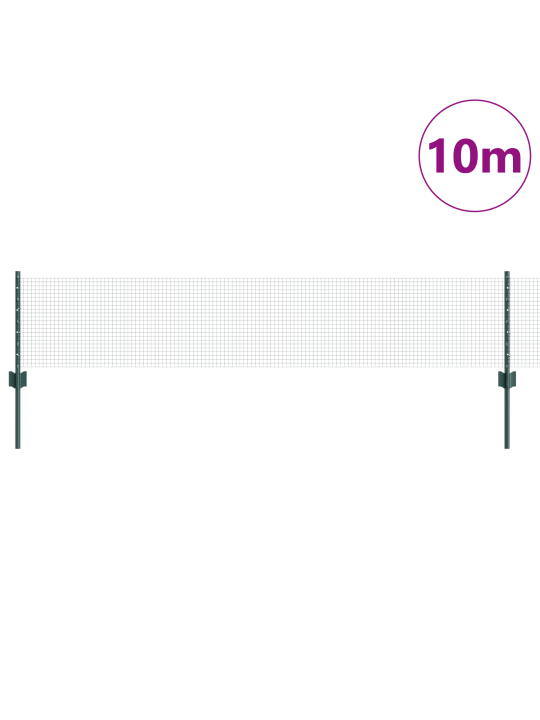 Svářený drátěný plot s 5 u sloupky zelený 0,4x10 m ocel