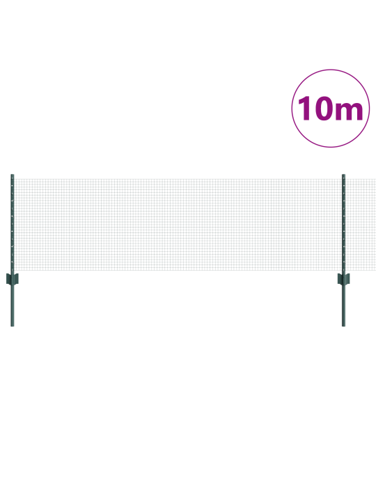 Svařovaný drátěný plot s 5 u sloupky zelená 0.6x10 m ocel