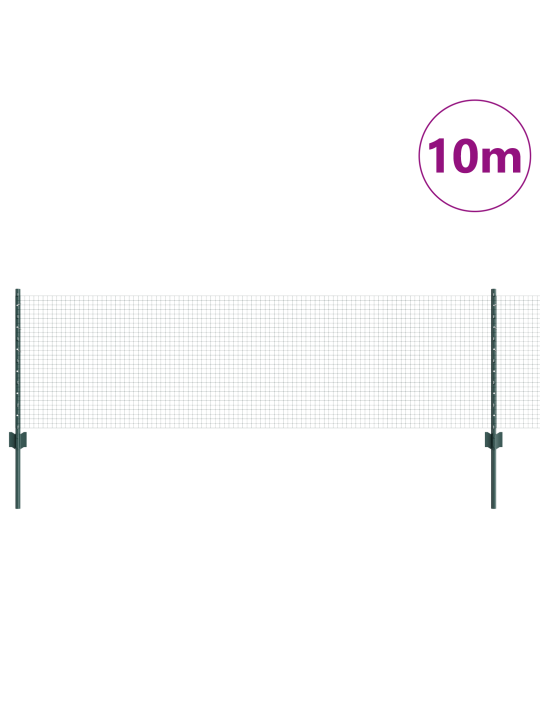 Zelený svařovaný drátěný plot s 5 u sloupky 0.6x10 m ocel